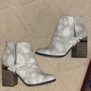 snake print booties